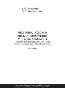 percutaneous coronary intervention in patients with atrial
