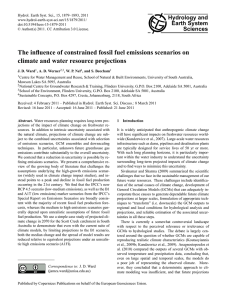 The influence of constrained fossil fuel emissions scenarios on