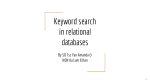 Keyword search in relational databases