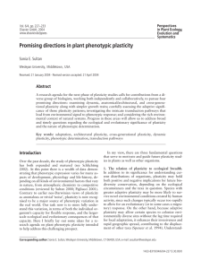Promising directions in plant phenotypic plasticity
