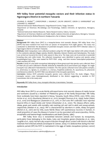 Rift Valley fever potential mosquito vectors and their infection status