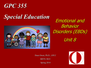 Emotional and Behavior Disorders