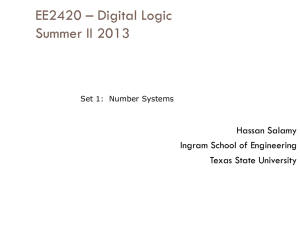 EE2420 – Digital Logic Spring 2011 - Computer Science