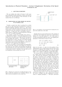 Lecture 5 Supplement: Derivation of the Speed of Sound in Air