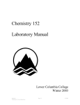 Chemistry 152 Laboratory Manual