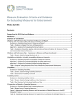 Measure Evaluation Criteria