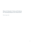 Measure Evaluation Criteria and Guidance for Evaluating Measures