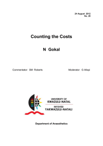 N Gokal Counting the Costs