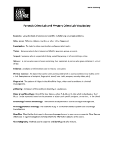 Forensic Crime Lab and Mystery Crime Lab Vocabulary