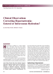 Clinical Observations Correcting Hypernatremia
