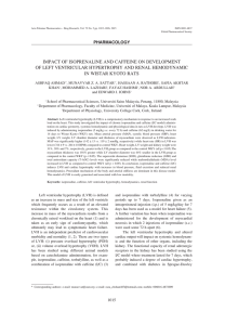 impact of isoprenaline and caffeine on development of left