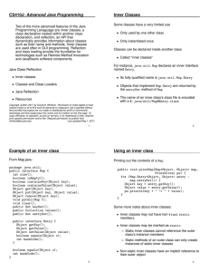CS410J: Advanced Java Programming Inner Classes Example of an