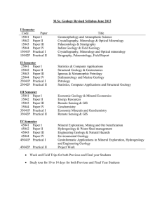 M.Sc. Geology Revised Syllabus June 2013 I Semester Code Paper