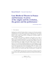Late Medieval Theatre in France and Germany: A