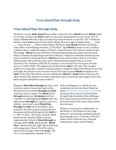Trace blood flow through body