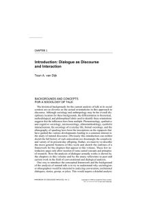 Introduction: Dialogue as Discourse and Interaction