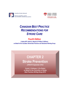 Prevention of Stroke - Canadian Stroke Best Practice