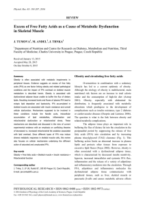 Excess of Free Fatty Acids as a Cause of Metabolic