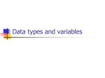 Data types and variables