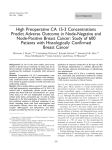 High Preoperative CA 15-3 Concentrations Predict Adverse