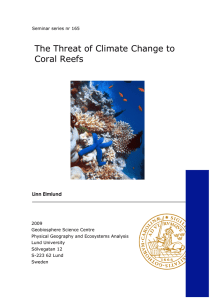 The Threat of Climate Change to Coral Reefs