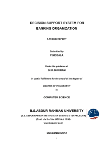 decision support system for banking organization