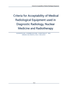 Criteria for Acceptability of Medical Radiological Equipment used in