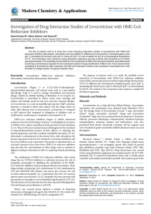 Investigation of Drug Interaction Studies of Levocetirizne with HMG