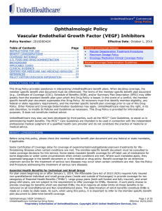Ophthalmologic Policy: Vascular Endothelial Growth Factor (VEGF