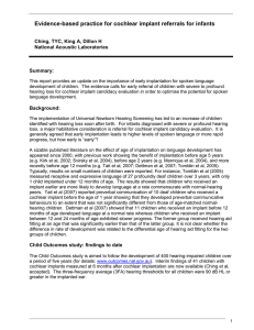 Evidence-based practice for cochlear implant referrals for infants