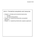 Unit 4: Terrestrial ecosystems and resources