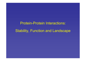 Protein-Protein Interactions: Stability, Function and Landscape