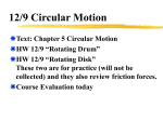 12/9 Circular Motion
