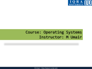 Course: Operating Systems Instructor: M Umair