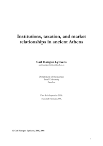 Institutions, taxation, and market relationships in ancient Athens Carl
