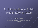 An Introduction to Public Health Law in Texas