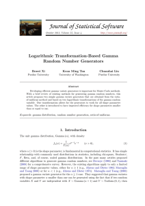 Logarithmic Transformation-Based Gamma Random Number