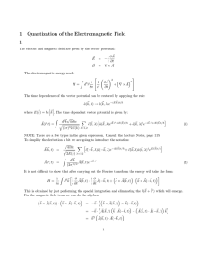 1 Quantization of the Electromagnetic Field