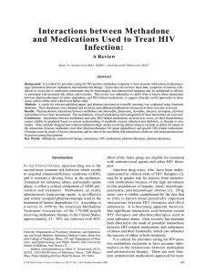 Interactions between Methadone and Medications Used to Treat HIV