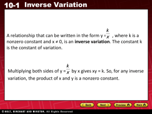 inverse variation