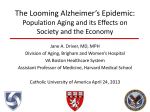 The Looming Alzheimer`s Epidemic: Population Aging and its