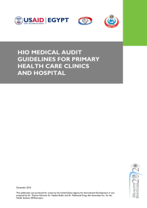 HIO Medical Audit Guidelines For Primary Health Care Clinics and