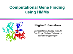 Gene Finding using HMMs - UTK-EECS