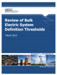 Review of Bulk Electric System Definition Thresholds