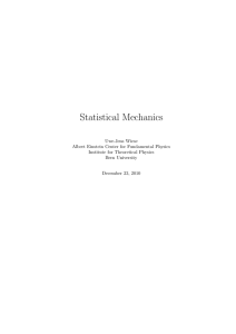 Statistical Mechanics - Uwe