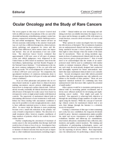 Ocular Oncology and the Study of Rare Cancers