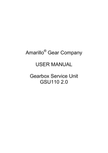 Amarillo Gear Company USER MANUAL Gearbox Service Unit