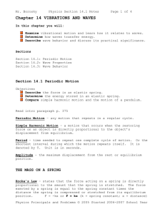 Section 14.1 Periodic Motion