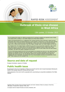 Outbreak of Ebola Virus disease in West Africa – 13th update