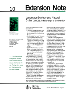 Landscape Ecology and Natural Disturbances